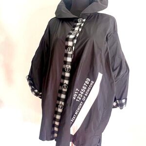 NWT Darkwin Black Lightweight Statement Jacket XXL | Made in Turkey